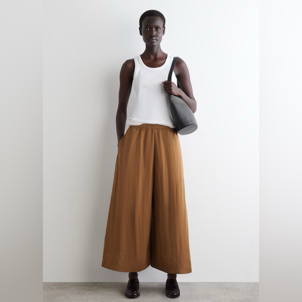 NWT COS Tan Voluminous Culotte Wide-Leg Pants - Size 4